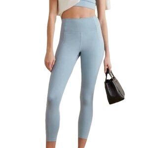 Girlfriend Collective 7/8 Leggings XS Sky Blue Mid Rise Compressive Ankle Crop